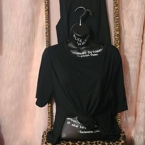 Ribbed Side Split Shirt with Matching Leggings